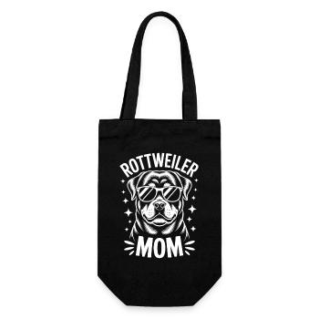Rottweiler Spruch Mama Lustige Rottweiler Geschenk - Geschenkbeutel für Flaschen - Schwarz - Vorne