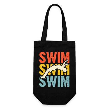 Schwimmen Wassersport Schwimmer Geschenke - Geschenkbeutel für Flaschen - Schwarz - Vorne