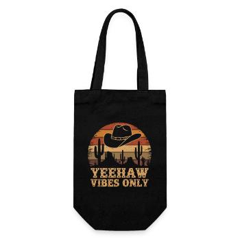 Yeehaw Vibes Only – Western Retro - Gift Bag for Bottles - black - Front