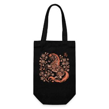 Nouvel An de la femme chinoise l’année du cheval - Sac à bouteille - noir - Devant