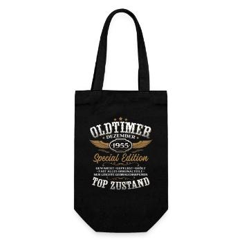 Cadeau du 70e anniversaire Voiture ancienne décembre 1955 - Sac à bouteille - noir - Devant