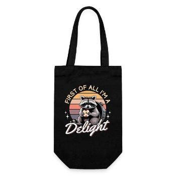 Funny Raccoon - Geschenkbeutel für Flaschen - Schwarz - Vorne