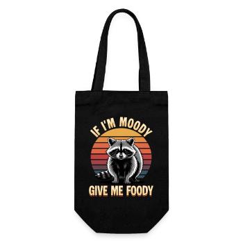 Funny Raccoon - Geschenkbeutel für Flaschen - Schwarz - Vorne