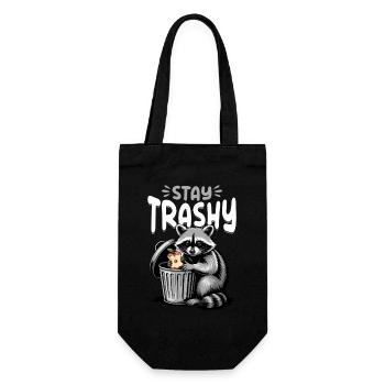 Funny Raccoon - Geschenkbeutel für Flaschen - Schwarz - Vorne