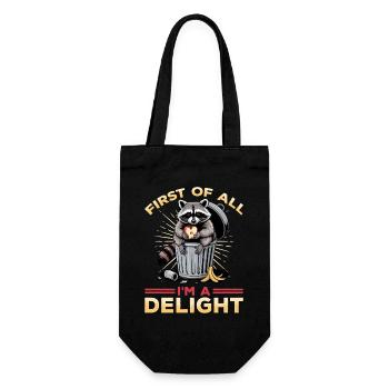 Funny Raccoon - Geschenkbeutel für Flaschen - Schwarz - Vorne