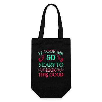 It took 50 years to look so good - Gift Bag for Bottles - black - Front