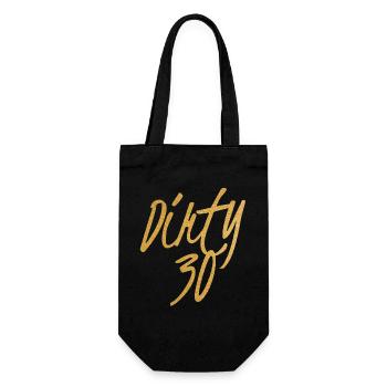 Dirty Thirty Flirty DTF 30th Birthday - Gift Bag for Bottles - black - Front