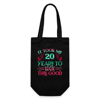 It took 20 years to look so good - Gift Bag for Bottles - black - Front