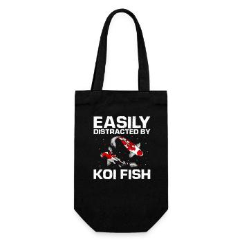 Easily Distracted by Koi Fish Humor Lovers - Geschenkbeutel für Flaschen - Schwarz - Vorne