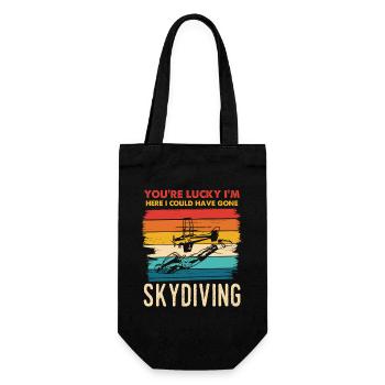 VOUS AVEZ DE LA CHANCE QUE JE SOIS LÀ POUR SAUTER EN PARACHUTE - Sac à bouteille - noir - Devant