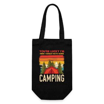 Camping Retro Sunset - Gift Bag for Bottles - black - Front