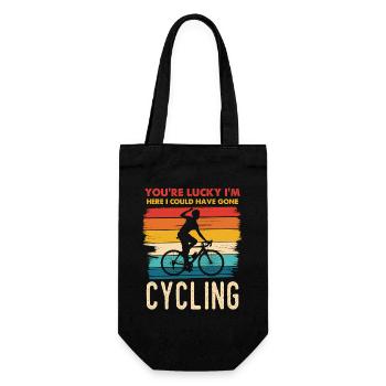 Glücklicher Radfahrer Retro Motiv - Geschenkbeutel für Flaschen - Schwarz - Vorne