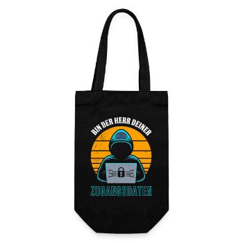 Science Coder BIN DER HERR DEINER ZUGANGSDATEN - Geschenkbeutel für Flaschen - Schwarz - Vorne