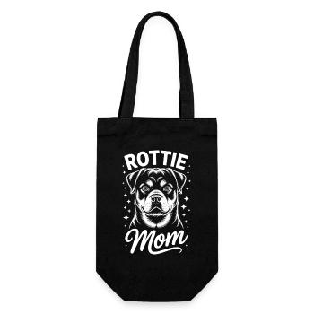 Rottweiler Spruch Mama Lustige Rottweiler Geschenk - Geschenkbeutel für Flaschen - Schwarz - Vorne