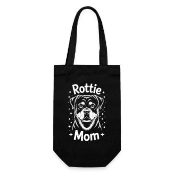 Rottweiler Spruch Mama Lustige Rottweiler Geschenk - Geschenkbeutel für Flaschen - Schwarz - Vorne