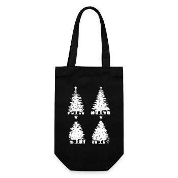 Weihnachtsmann Weihnachtsbaum Weihnachten - Geschenkbeutel für Flaschen - Schwarz - Vorne