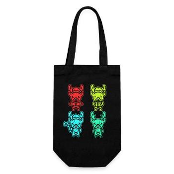 Noël du Père Noël renne - Sac à bouteille - noir - Devant