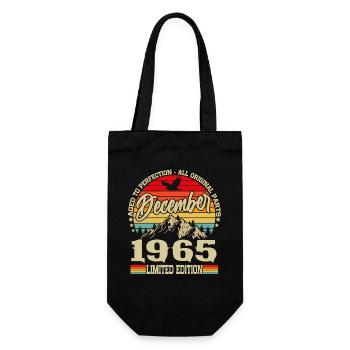 Vintage-Dezember-1965-Jahrgang-Retro-Geburtstag - Geschenkbeutel für Flaschen - Schwarz - Vorne