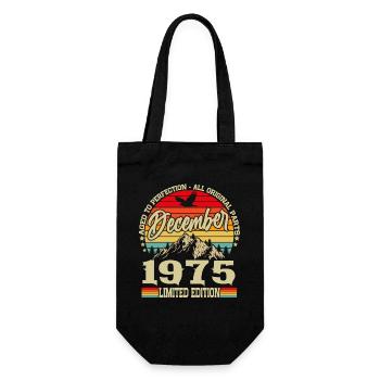 Vintage Décembre 1975 Vintage Rétro Anniversaire - Sac à bouteille - noir - Devant