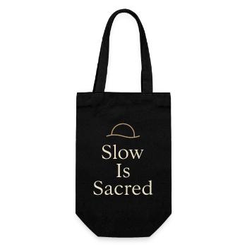 Calm is rebellion. Soft Life Self Care - Gift Bag for Bottles - black - Front