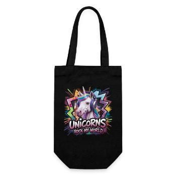 Licornes Rock My World Motif Imaginatif - Sac à bouteille - noir - Devant