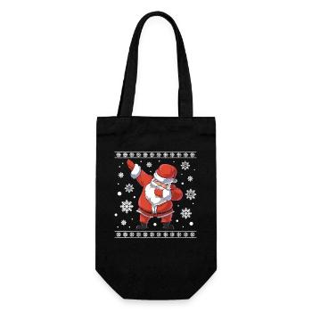 Hässlicher Weihnachts-Dab-Pullover Weihnachtsmann Tanz Lustig - Geschenkbeutel für Flaschen - Schwarz - Vorne