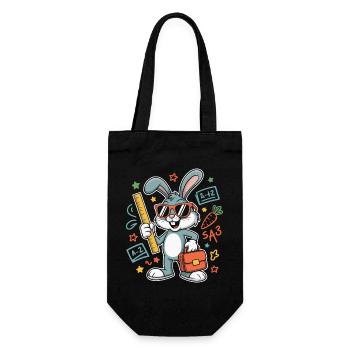 Mathe Hase Brille Koffer - Geschenkbeutel für Flaschen - Schwarz - Vorne
