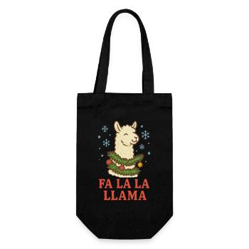 Drôle de design de Noël Fa La La Llama - Sac à bouteille - noir - Devant