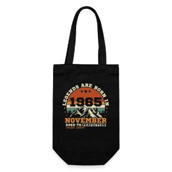 November 1965 Vintage Retro Geburtstag - Geschenkbeutel für Flaschen - Schwarz - Vorne