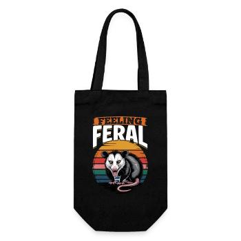 Funny Opossum - Gift Bag for Bottles - black - Front