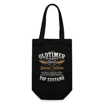 55th Birthday Gift Vintage Car December 1970 - Gift Bag for Bottles - black - Front
