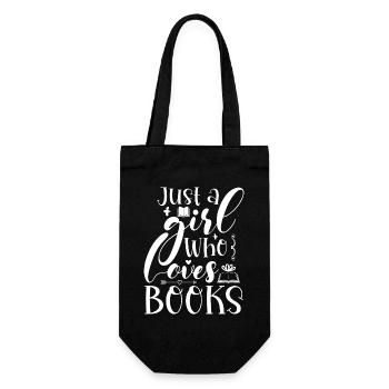 Just a girl who loves books - Gift Bag for Bottles - black - Front
