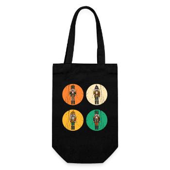 Santa Claus Nutcracker Christmas - Gift Bag for Bottles - black - Front