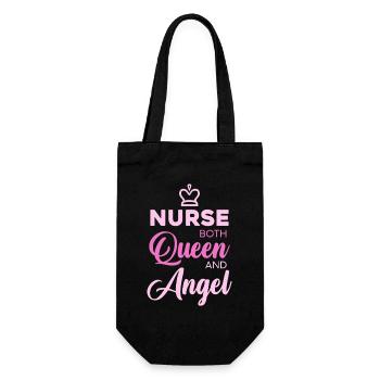 Typographie de l’Infirmière Reine Ange - Sac à bouteille - noir - Devant