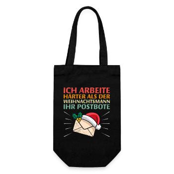 Postman WORK HARDER THAN SANTA CLAUS - Gift Bag for Bottles - black - Front