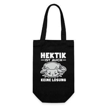 Funny Cat No Motivation Saying - Gift Bag for Bottles - black - Front