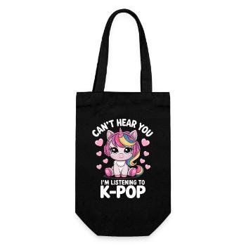 Kawaii Unicorn K-Pop Listener - Gift Bag for Bottles - black - Front