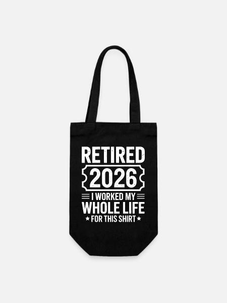 Ruhestand 2026 Shirt Motto - Geschenkbeutel für Flaschen - Schwarz