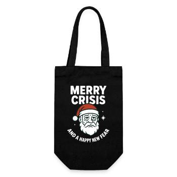 Crise joyeuse et une nouvelle peur heureuse du Père Noël - Sac à bouteille - noir - Devant