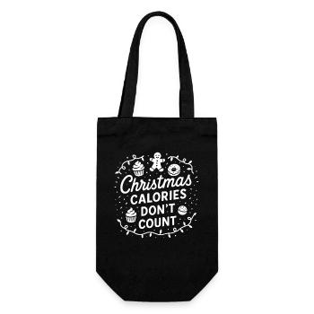Christmas Calories Don't Count Funny Holiday Santa - Gift Bag for Bottles - black - Front
