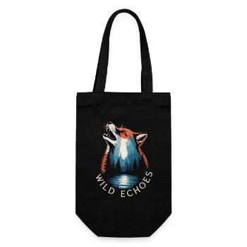 Wild Echoes Wald Fuchs Natur Landschaft - Geschenkbeutel für Flaschen - Schwarz - Vorne