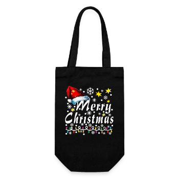 MERRY CHRISTMAS - Geschenkbeutel für Flaschen - Schwarz - Vorne