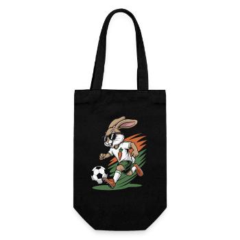 Le lapin de carotte dans le style du football - Sac à bouteille - noir - Devant