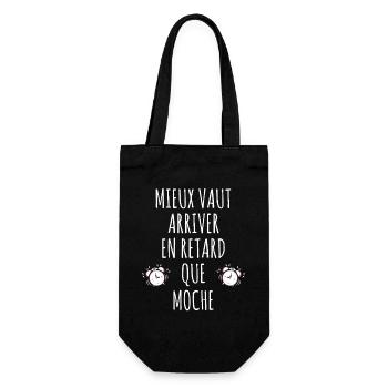 Arriving Late Better Than Ugly Funny Quote - Gift Bag for Bottles - black - Front