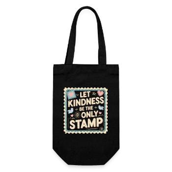 Menschlichkeit Let Kindness Be The Only Stamp - Geschenkbeutel für Flaschen - Schwarz - Vorne