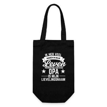 Opa – Mein Lieblingsname Vatertagsgeschenk - Geschenkbeutel für Flaschen - Schwarz - Vorne