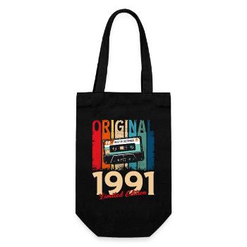 34th Birthday Cassette December 1991 - Gift Bag for Bottles - black - Front