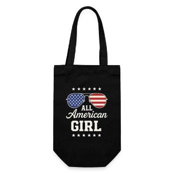 All American Girl Vintage Brillen Design - Geschenkbeutel für Flaschen - Schwarz - Vorne