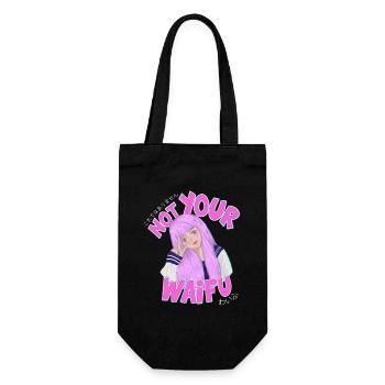 Nicht dein Waifu-Anime-Mädchen, süße rosa ästhetische Kunst - Geschenkbeutel für Flaschen - Schwarz - Vorne