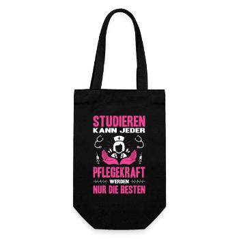 Pflegerin Geschenke Pflege Lustig Krankenpflegerin - Geschenkbeutel für Flaschen - Schwarz - Vorne